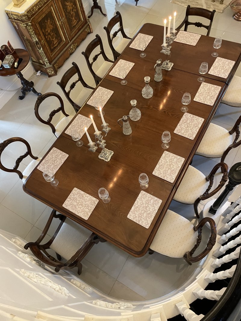 Rare Irish 12/14 Seater Metamorphic Antique Victorian Superb Quality Figured Mahogany Dining Table - Image 5